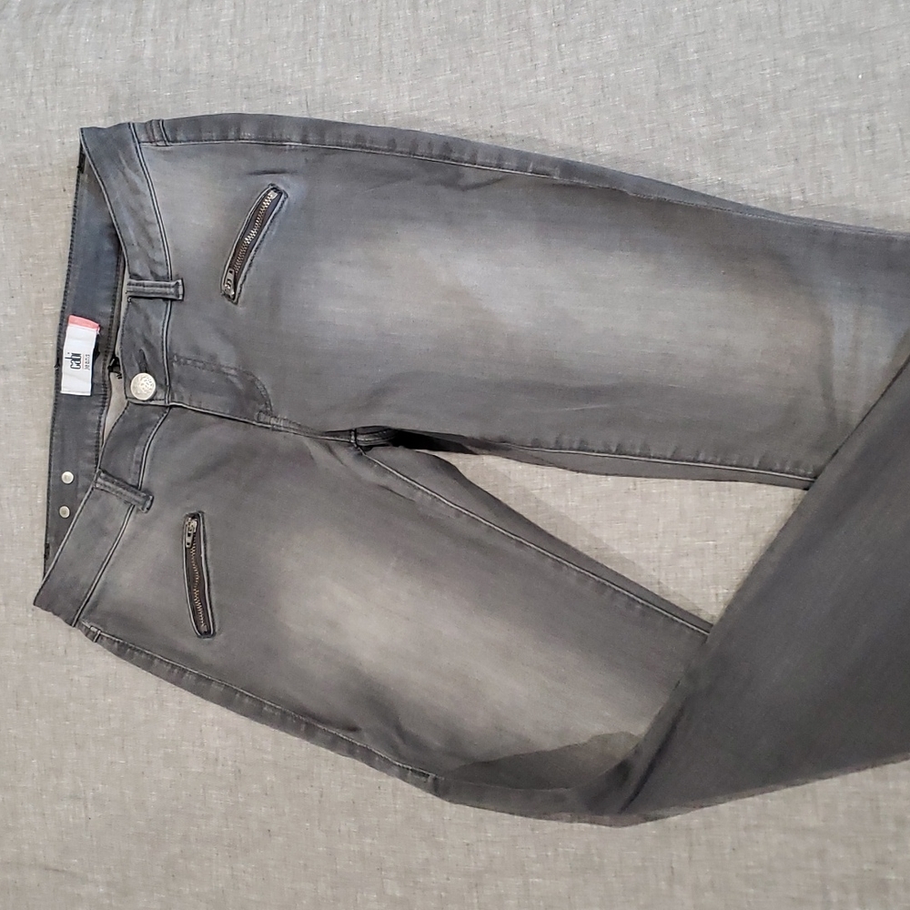 Cabi Double Zipper Gray Skinny Jeans